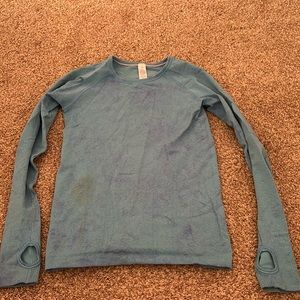 Girls Ivivva Size 10, Blue patterned long sleeve shirt!